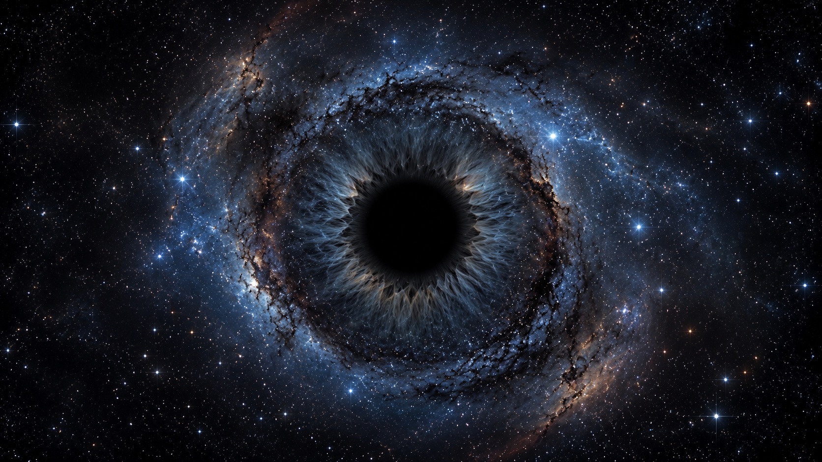 An iris of stars around a dark pupil